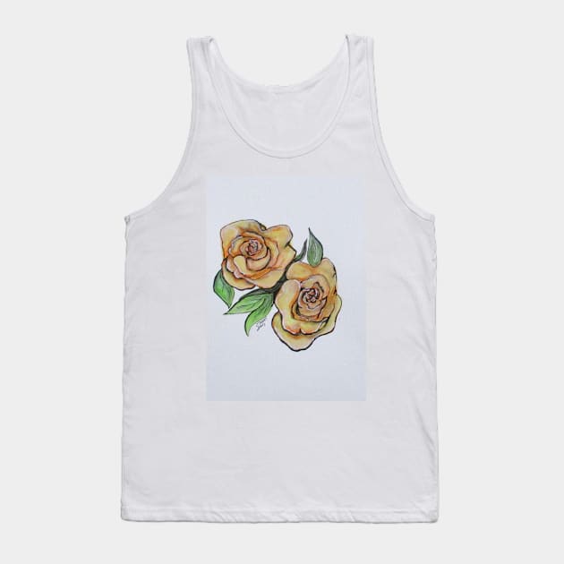 Pretty Peach Roses Tank Top by cjkell